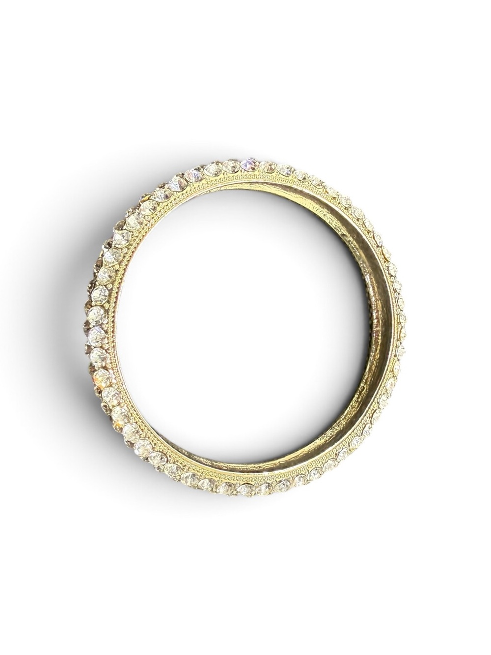 💛Gold-Tone Crystal Pavé Encrusted Bangle/EUC💛 - Picture 9 of 12